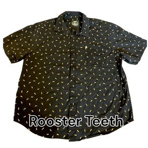 Rooster Teeth black short sleeve button up.